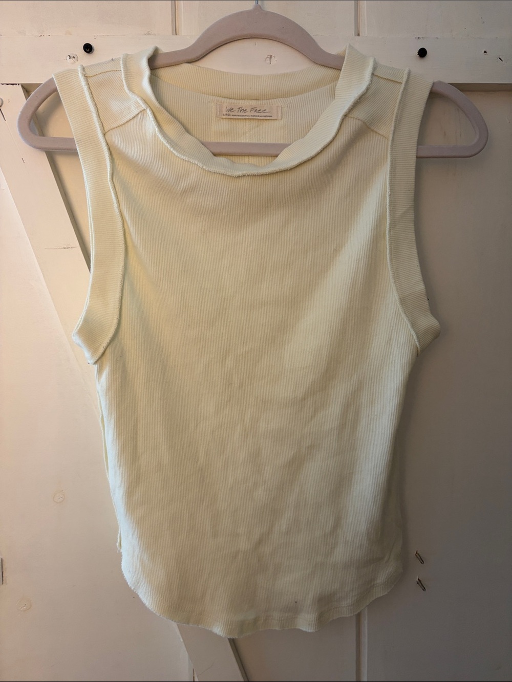 We The Free Ribbed Sleeveless Tank in Pale Yellow